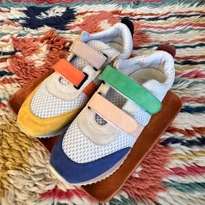 Charlotte Stone Conway Retro Mismatch Multicolor Velcro Sneakers Pier 8 $214